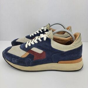 Great Brooklyn Mens Size 8.5 Blue Tan McCarren Leather Fashion Comfort Sneakers